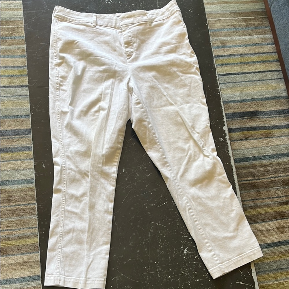 NYDJ Stylish White Cropped Pants Size 16